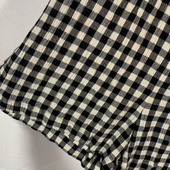 Topshop Black & White Button-Down Checkered Romper - Picture 4 of 7